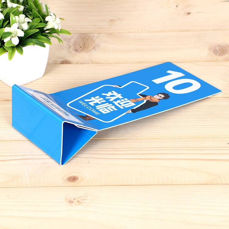 厂家定 制pvc桌面立牌超市价格展示牌l型折弯台签二维码支付台卡