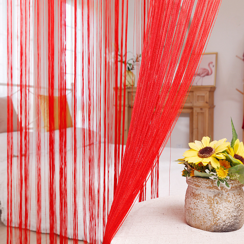 Factory Direct Deliver 1*2M Straight Curtain Line Wedding Celebration Decoration Door Curtain Curtain Line Home Decorative Curtain Finished Hanging Curtain Partition Curtain