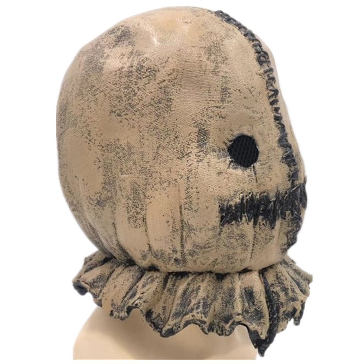 麻袋人别惹小孩面具乳胶头套布袋稻草人面罩mask圣诞节派对道具