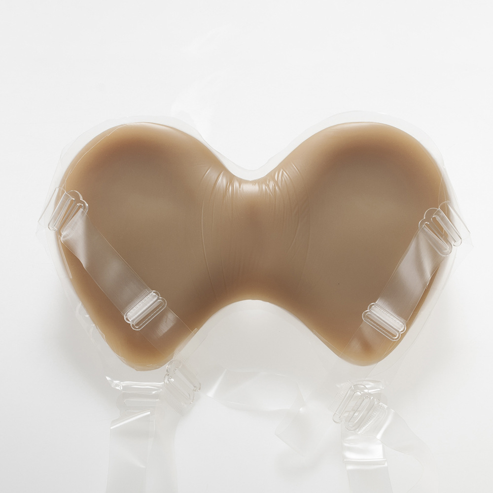 供应亚马逊 男女通用水滴形连体硅胶义乳 伪娘cd变装假胸假乳房