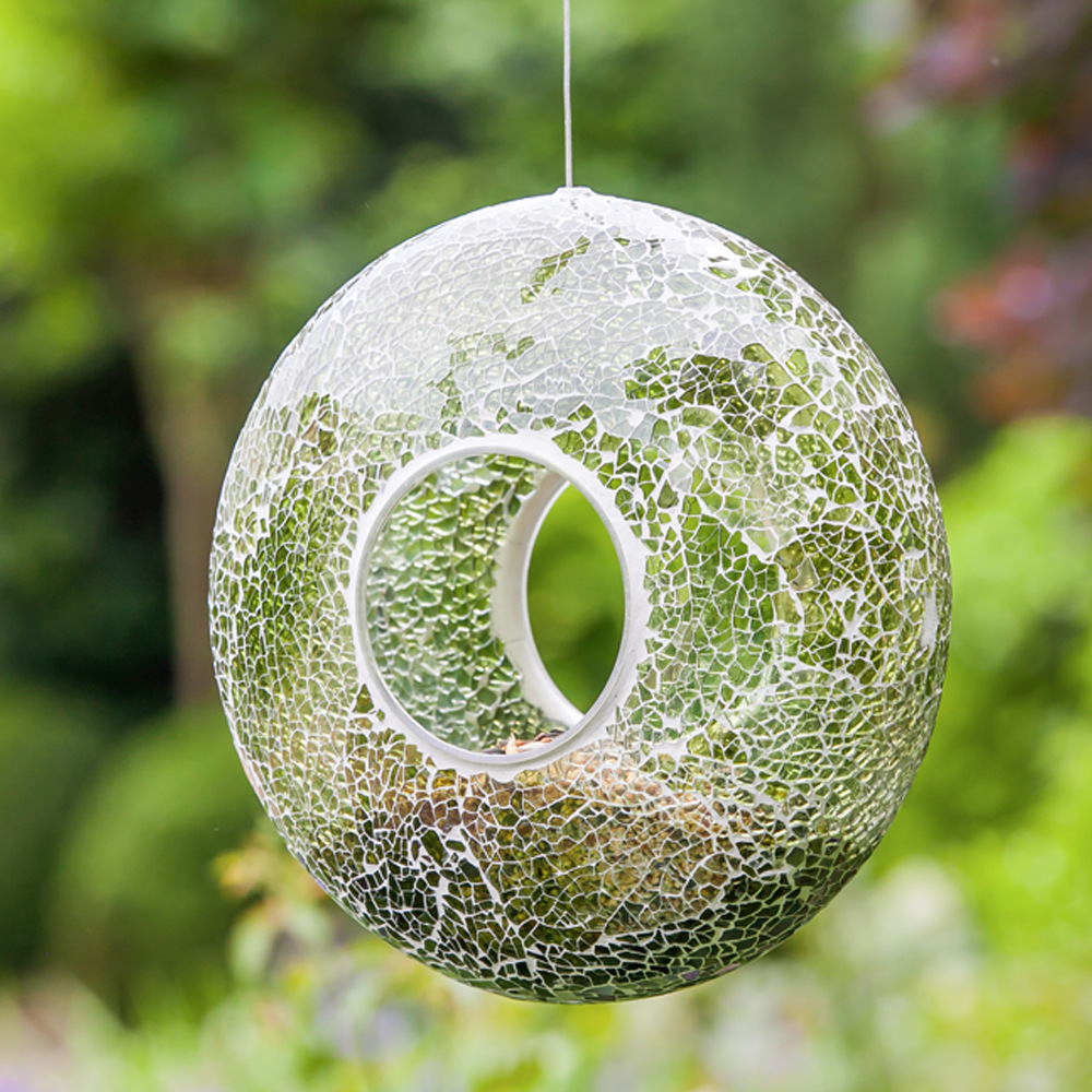 厂家直销马赛克玻璃喂鸟器