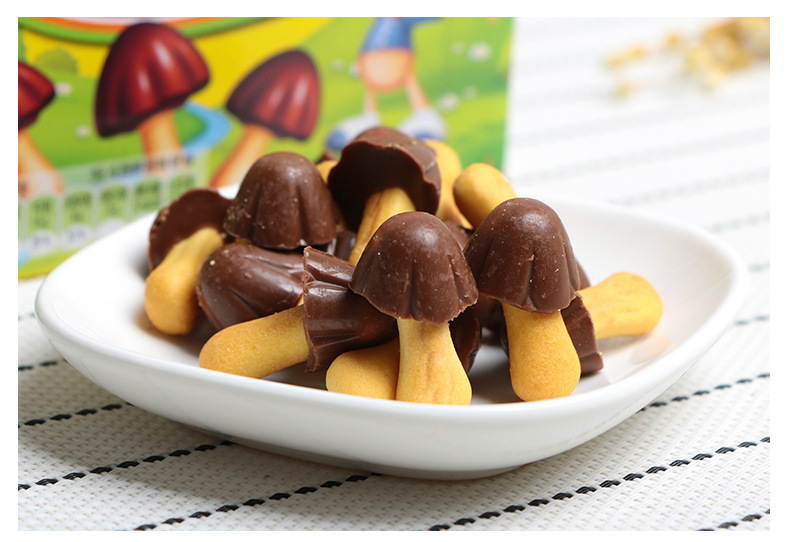 韩国进口好丽友巧克力蘑菇力型小饼干50g儿童幼儿园分享休闲零食