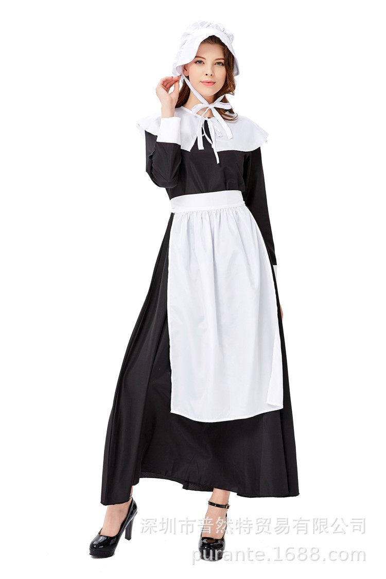 管家服 厨娘英国女仆装 2018年新款德国佣人服 黑白色