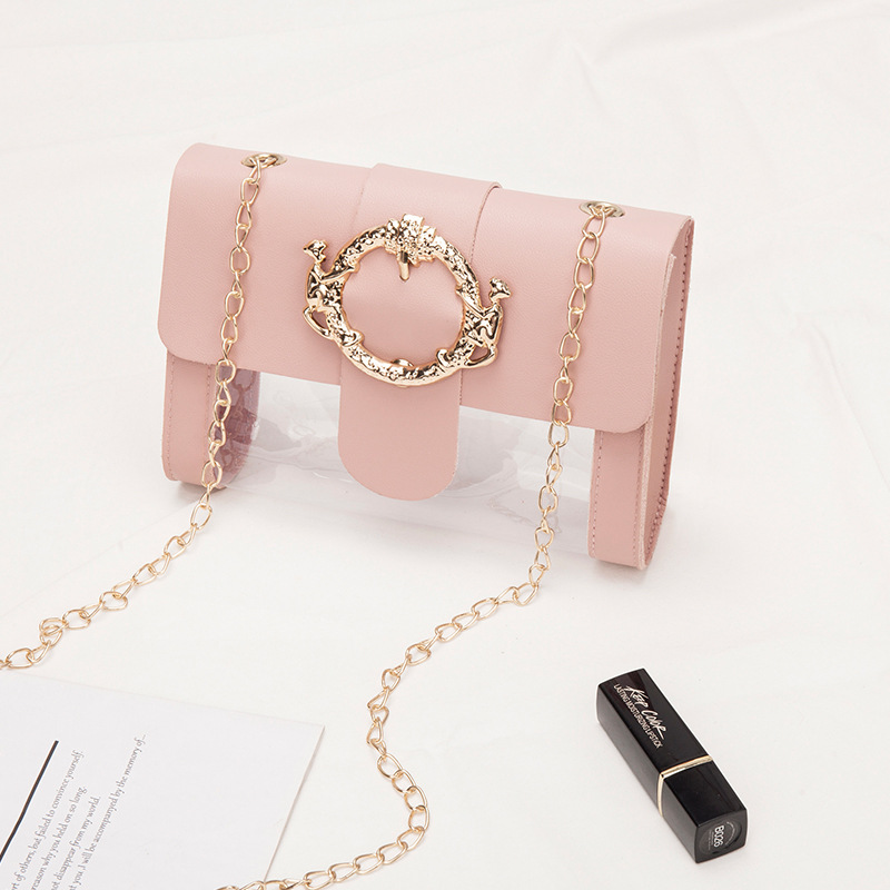 Fashion Transparent Small Square Bag Mobile Phone Shoulder Chain Women's Bag Hardware Crossbody Personalized Mini Small Change Purse Foreign Trade