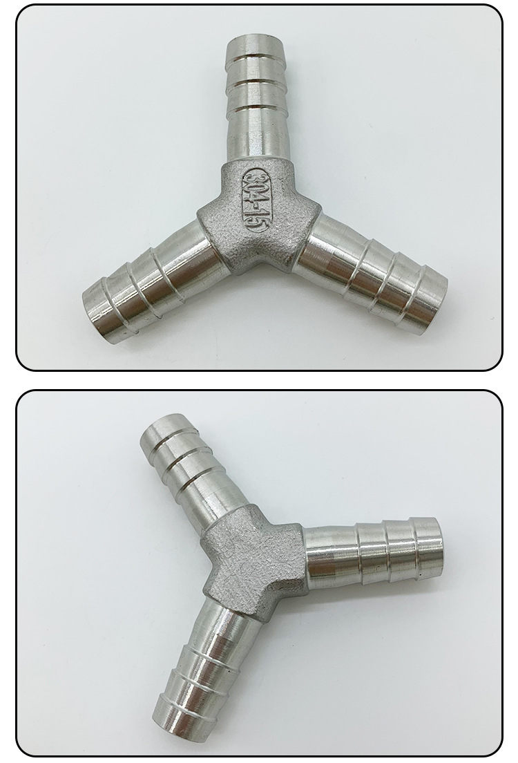 跨境专供源头工厂不锈钢y型软管接头 皮管水管人字宝塔分水器三通