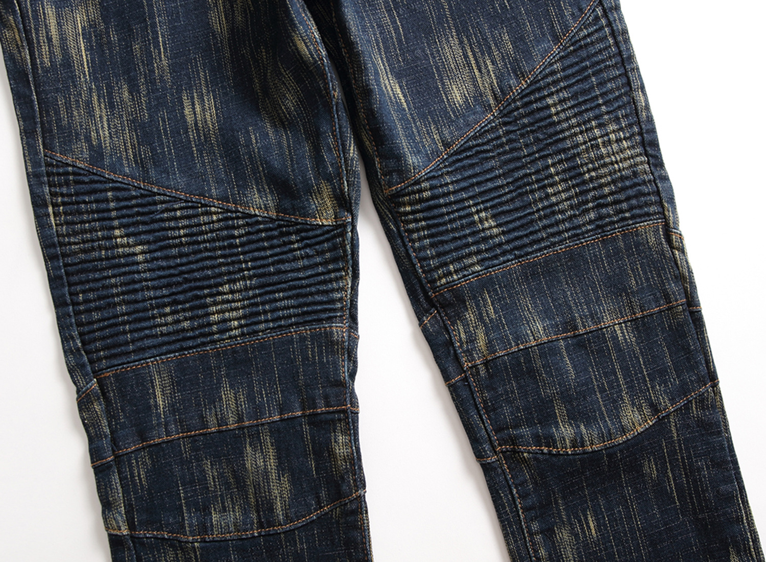 男士牛仔裤_2019秋冬男士潮褶皱机车裤男裤外贸出口欧