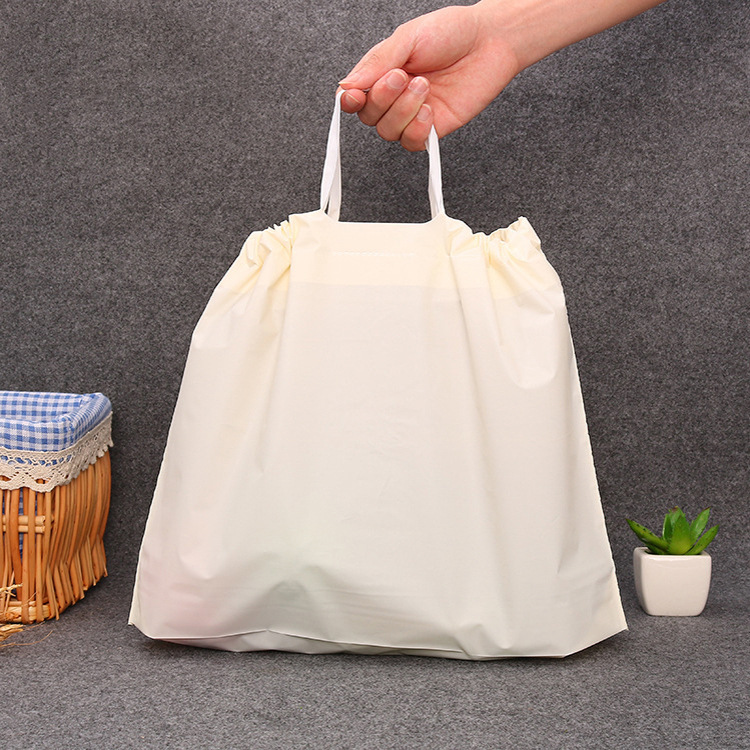 批发eva磨砂收口手提塑料大服装袋 礼品包装购物抽绳小袋子印logo