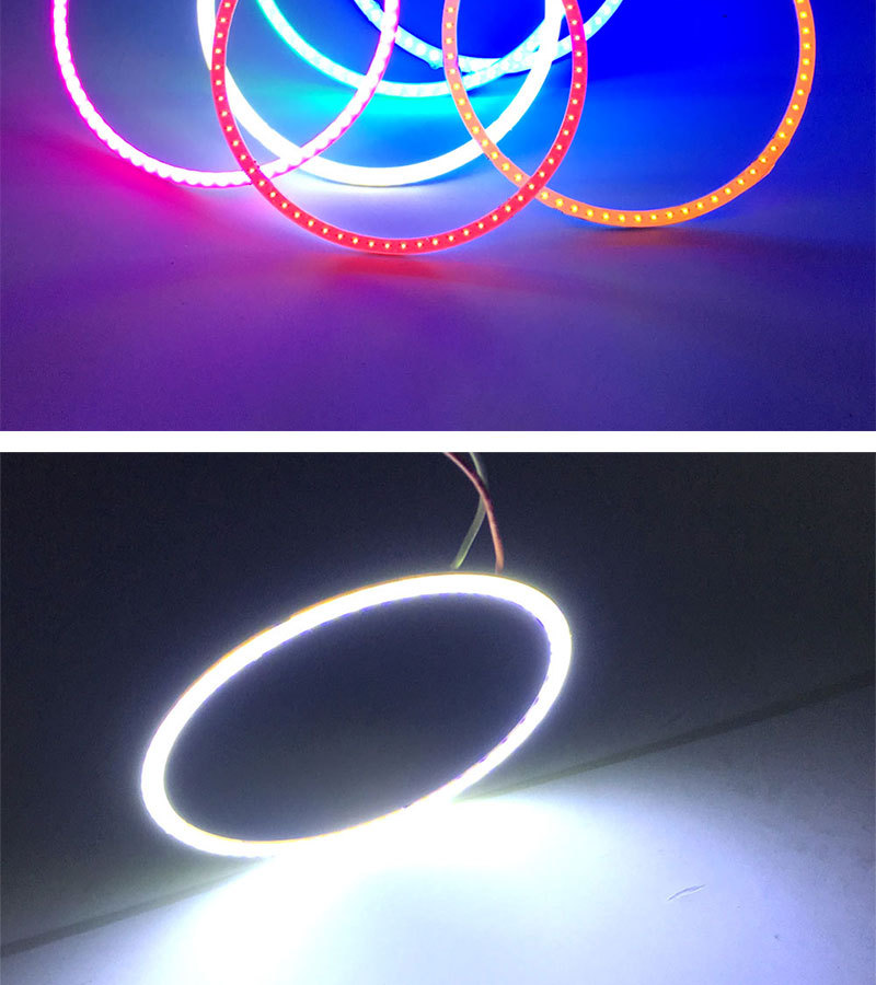 led天使眼光圈12v 24v高亮汽车摩托车大灯雾灯改装 圆环形cob灯圈