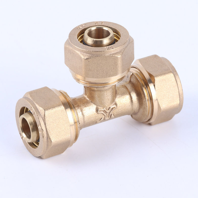 铝塑管铜接头异径三通 太阳能热水器铝塑管配件 铜接头三通