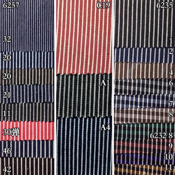 各种规格 大小条纹牛仔布 小格子条牛仔面料