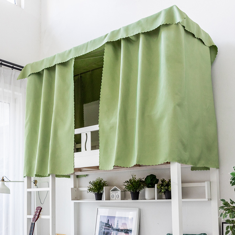 加厚素色学生宿舍床帘全遮光日式和风窗帘简约寝室上铺下铺女遮光