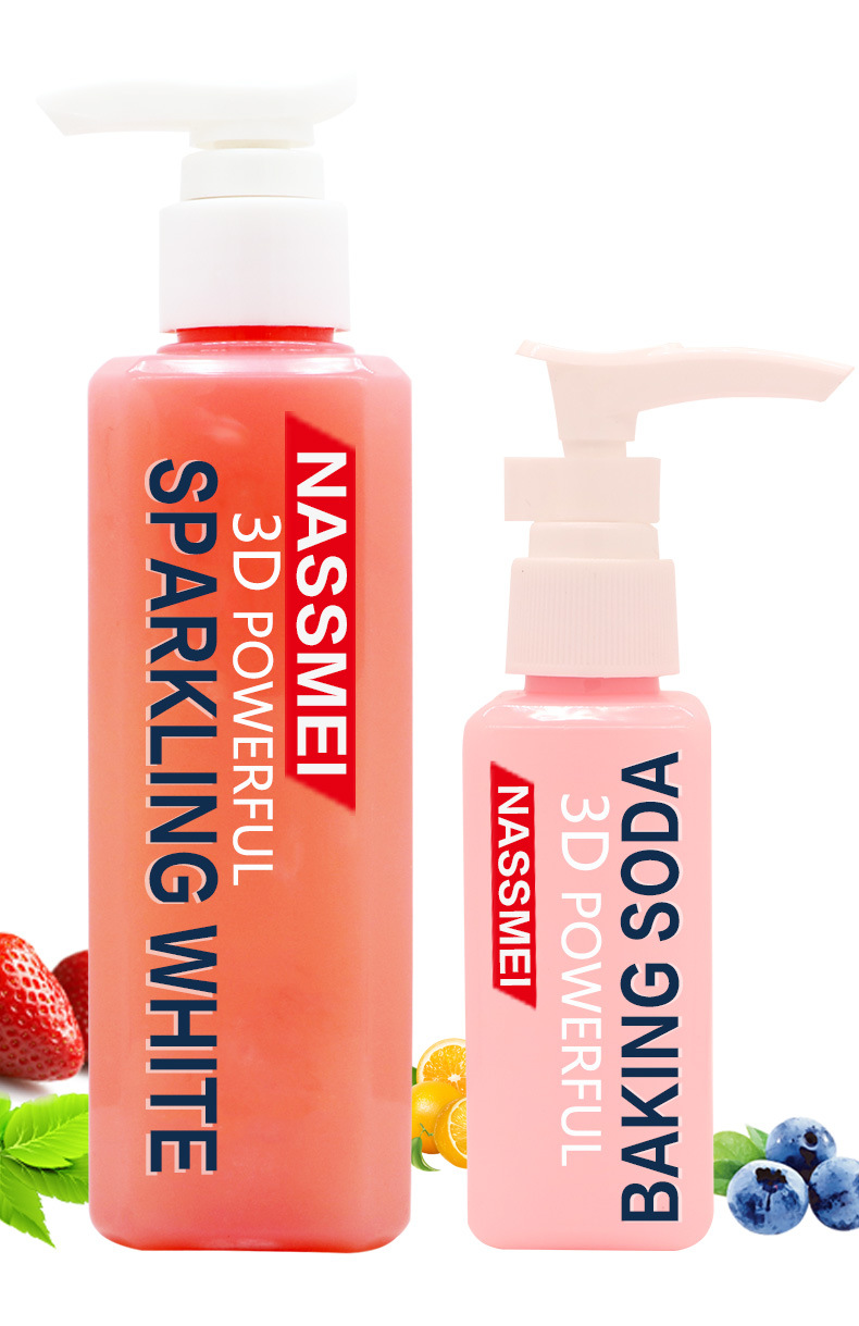 纳思美 小苏打牙膏按压式baking soda toothpaste厂家美白牙膏oem