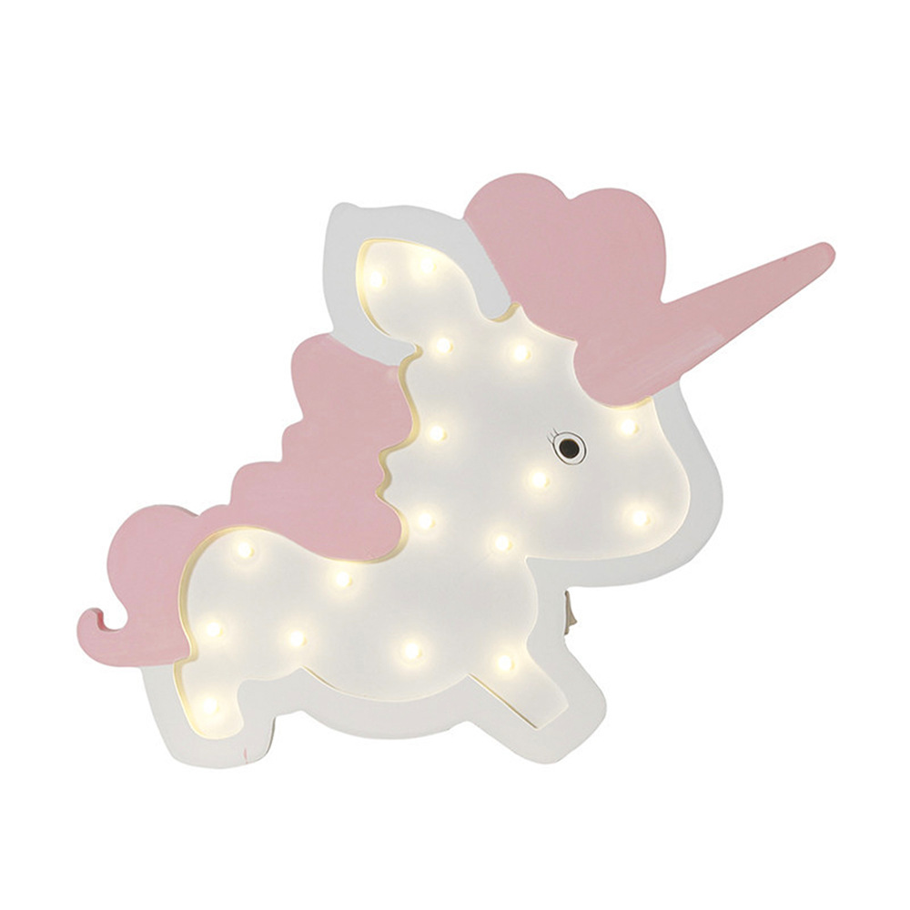 bz1546 新款卡通木质独角兽造型装饰灯 儿童房间室内外布置道具
