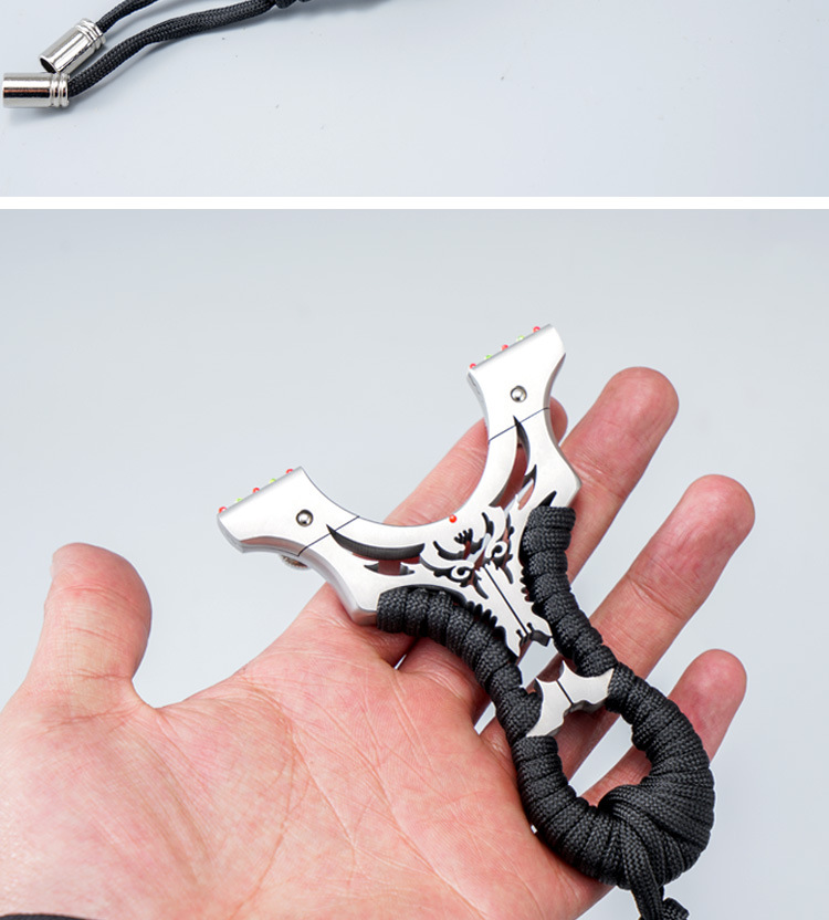 不锈钢扁皮金刚狼弹弓户外免绑扁皮弹弓器新款弹工高精度带瞄点