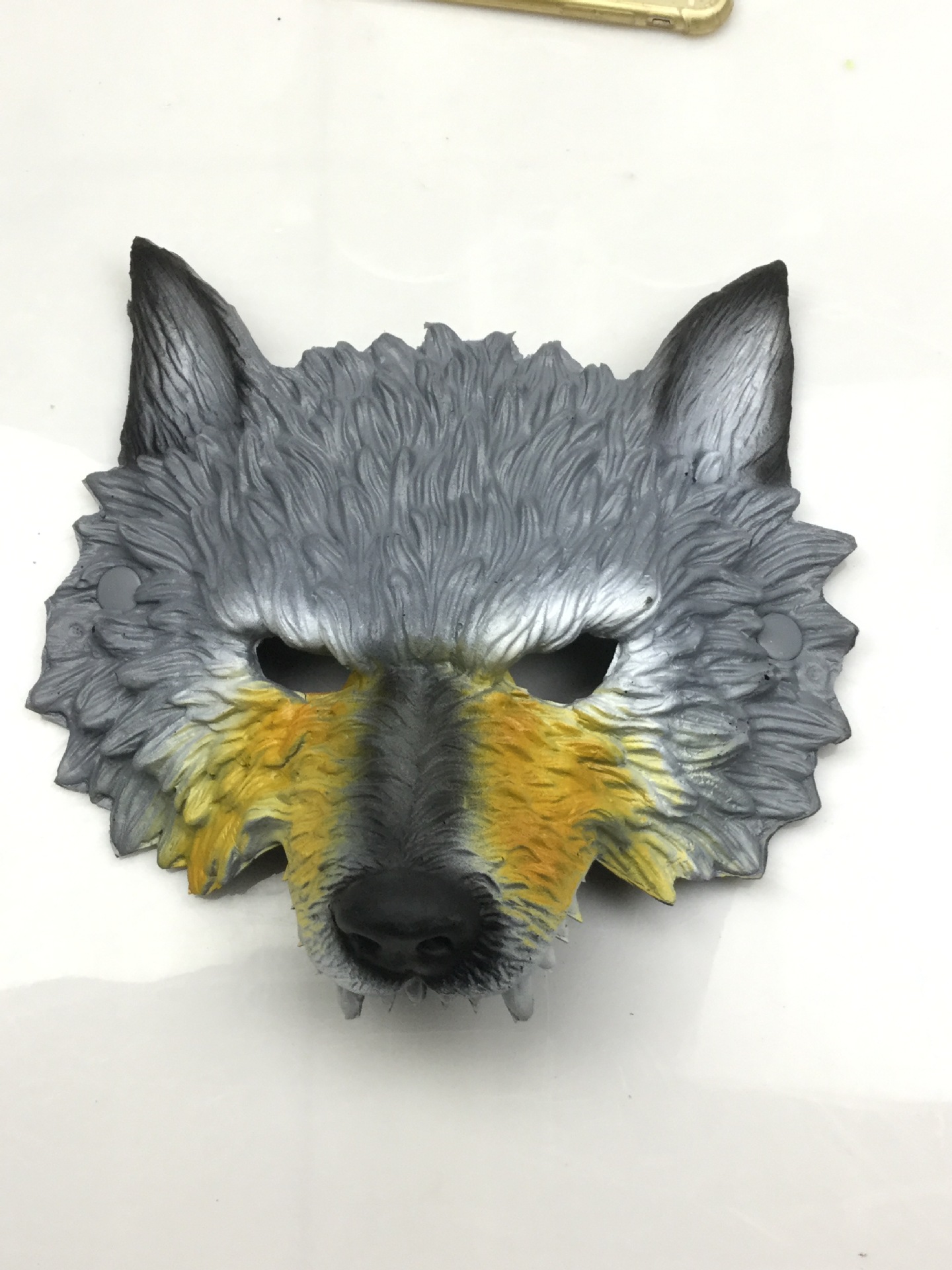 厂家销售万圣节狂欢节派对表演道具仿真pu发泡狼面具