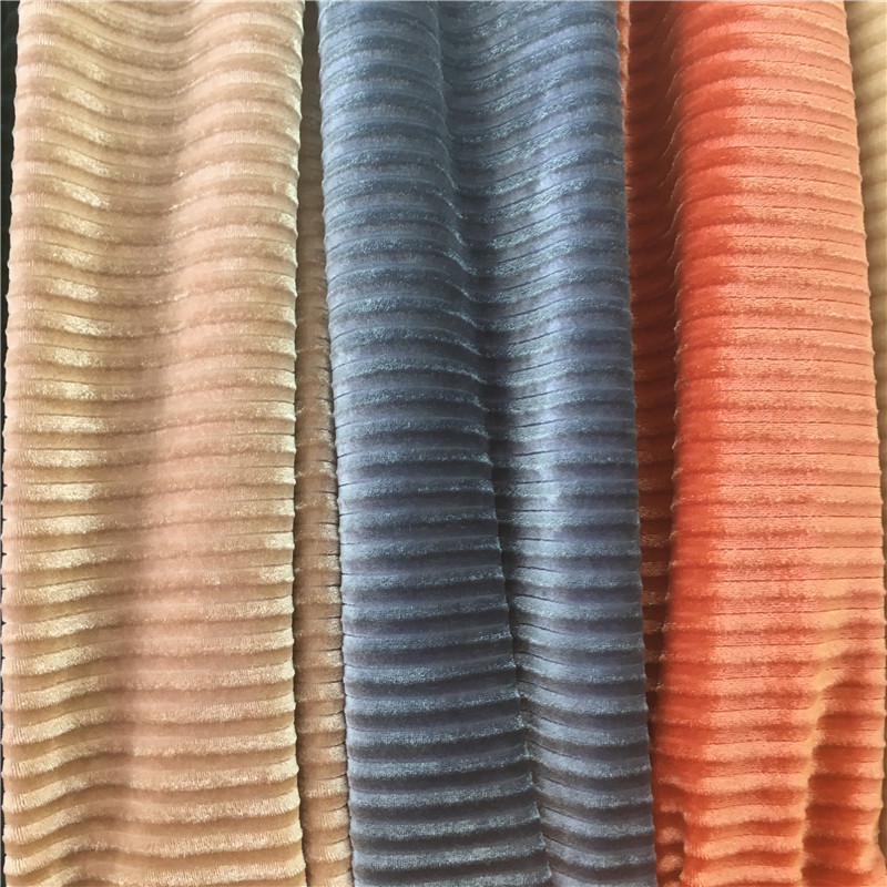 新款7*7大抽条韩国绒布料 涤氨女装丝绒抽条面料 250g韩国绒抽条