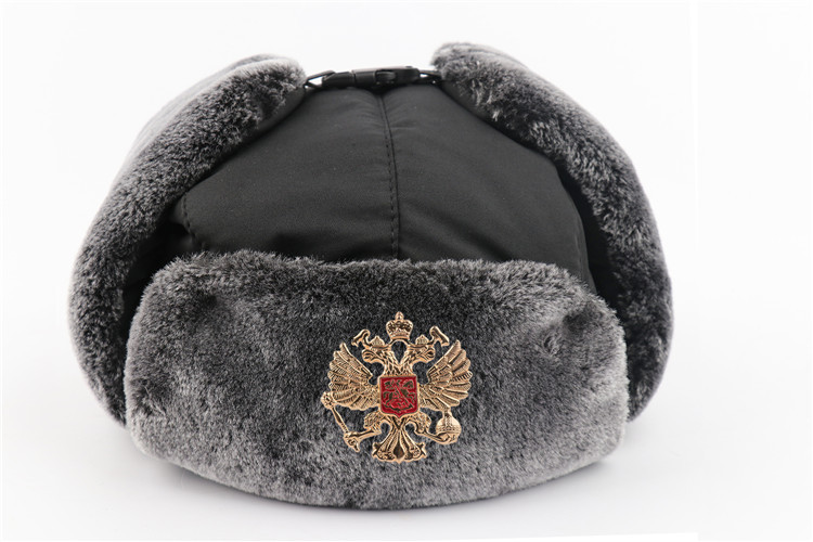 苏联徽章雷锋帽防风防水男女户外帽加厚护耳帽俄罗斯保暖帽速卖通