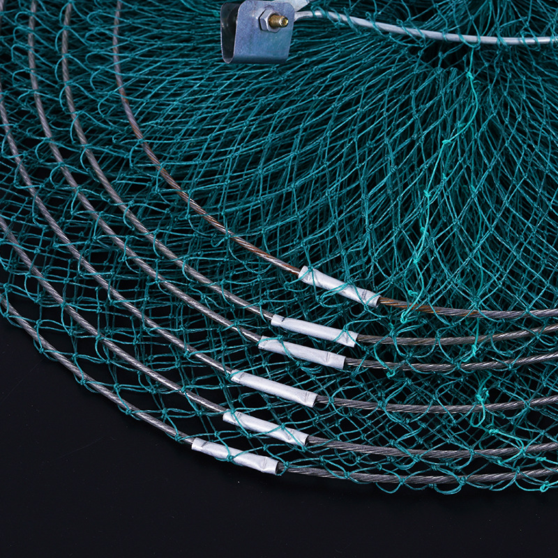批发胶丝鱼护 软钢丝渔护 防挂折叠简易手工编织小鱼护 网兜渔网
