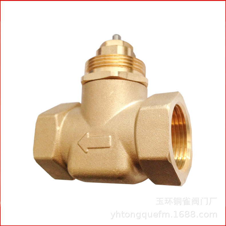 供应风机盘管电动阀dn20 空调管道二通阀门 黄铜截止电动阀