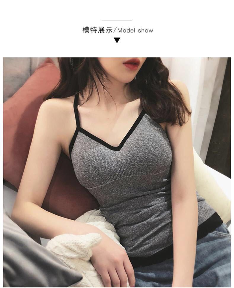 浪莎吊带背心女带胸垫内搭抹胸打底学生防走光性感聚拢美背内衣女