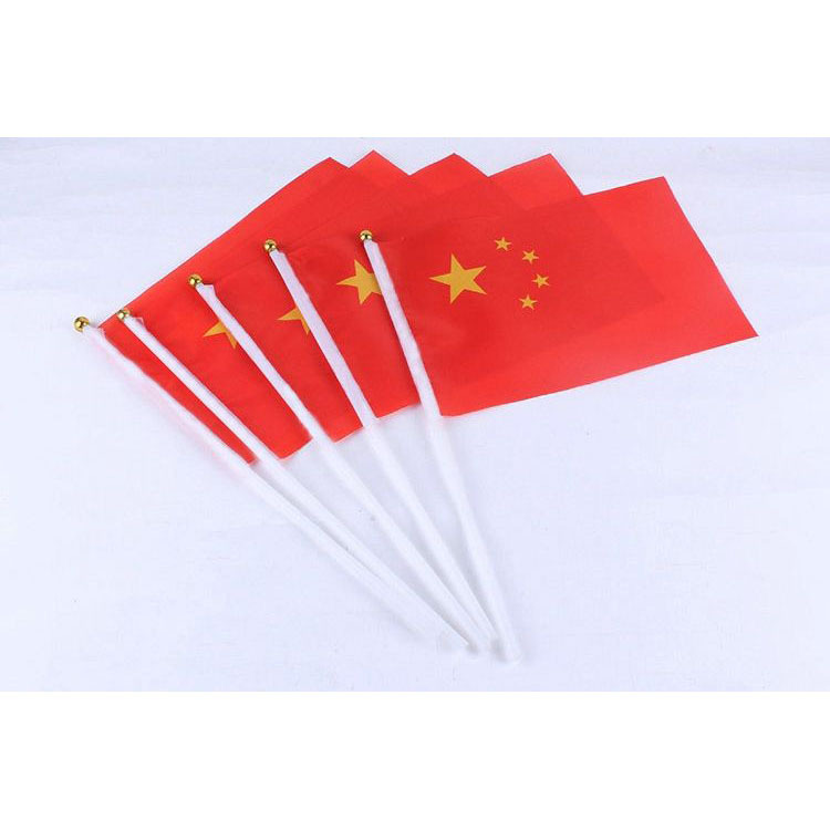 8号中国国旗装饰小红旗手摇旗 五星红旗批发来图定制厂家批发小旗