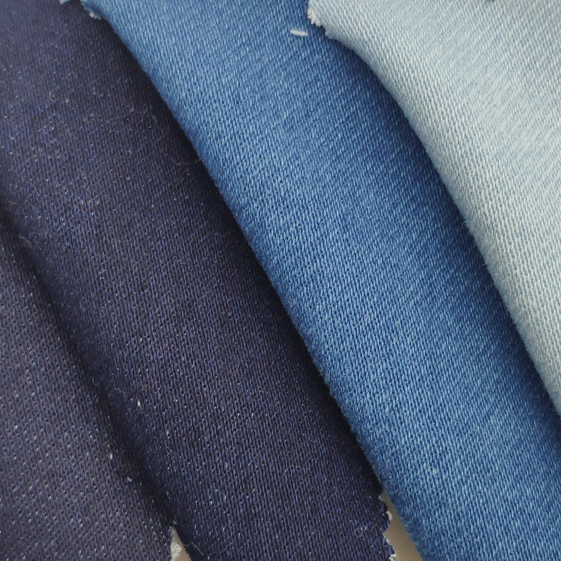 牛仔面料 棉弹梭织仿针织毛圈底牛仔布料 10oz 冬季童装裤子面料