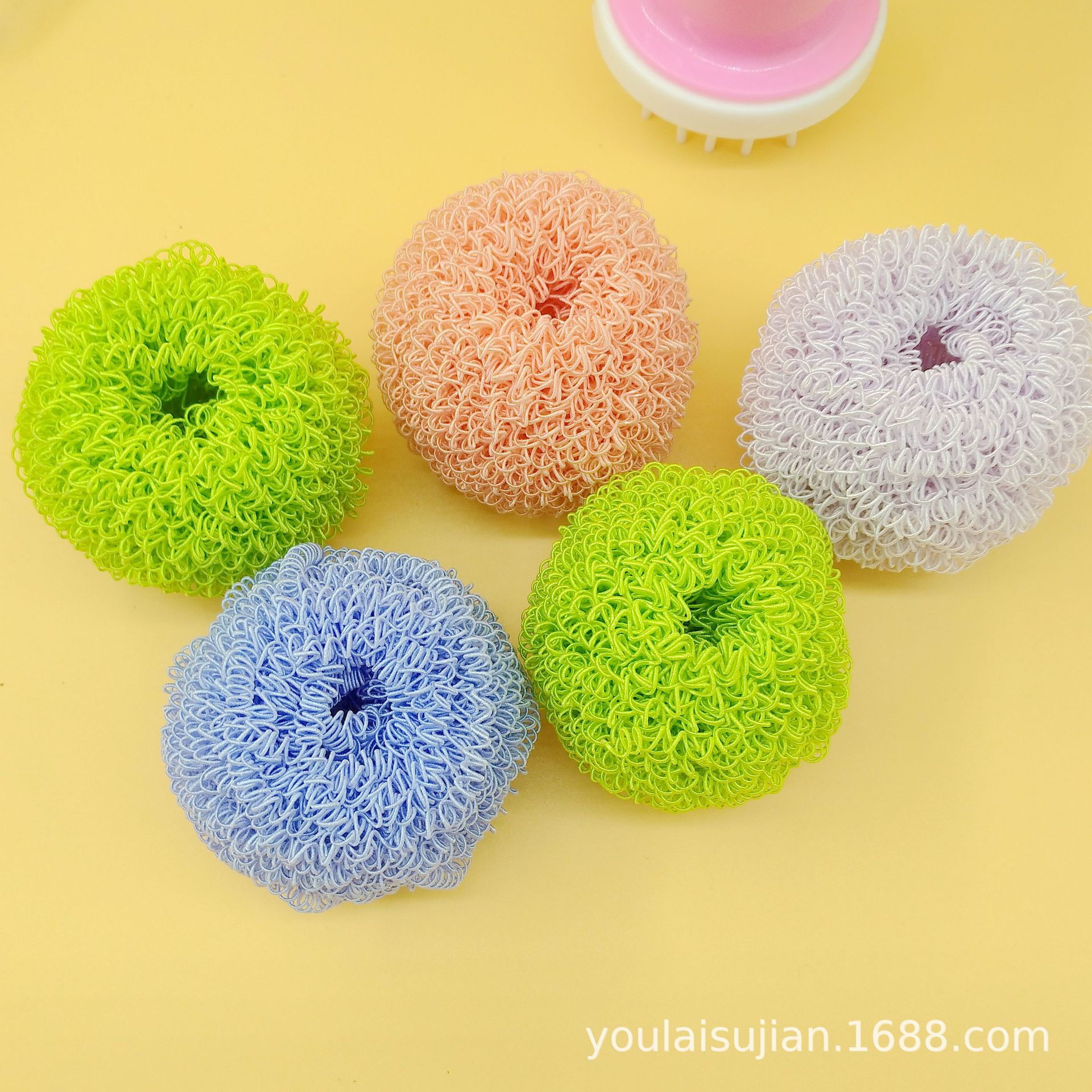 彩色纤维清洁球竹纤维大麦桔杆玉米植物纤维清洁球15g重-阿里巴巴