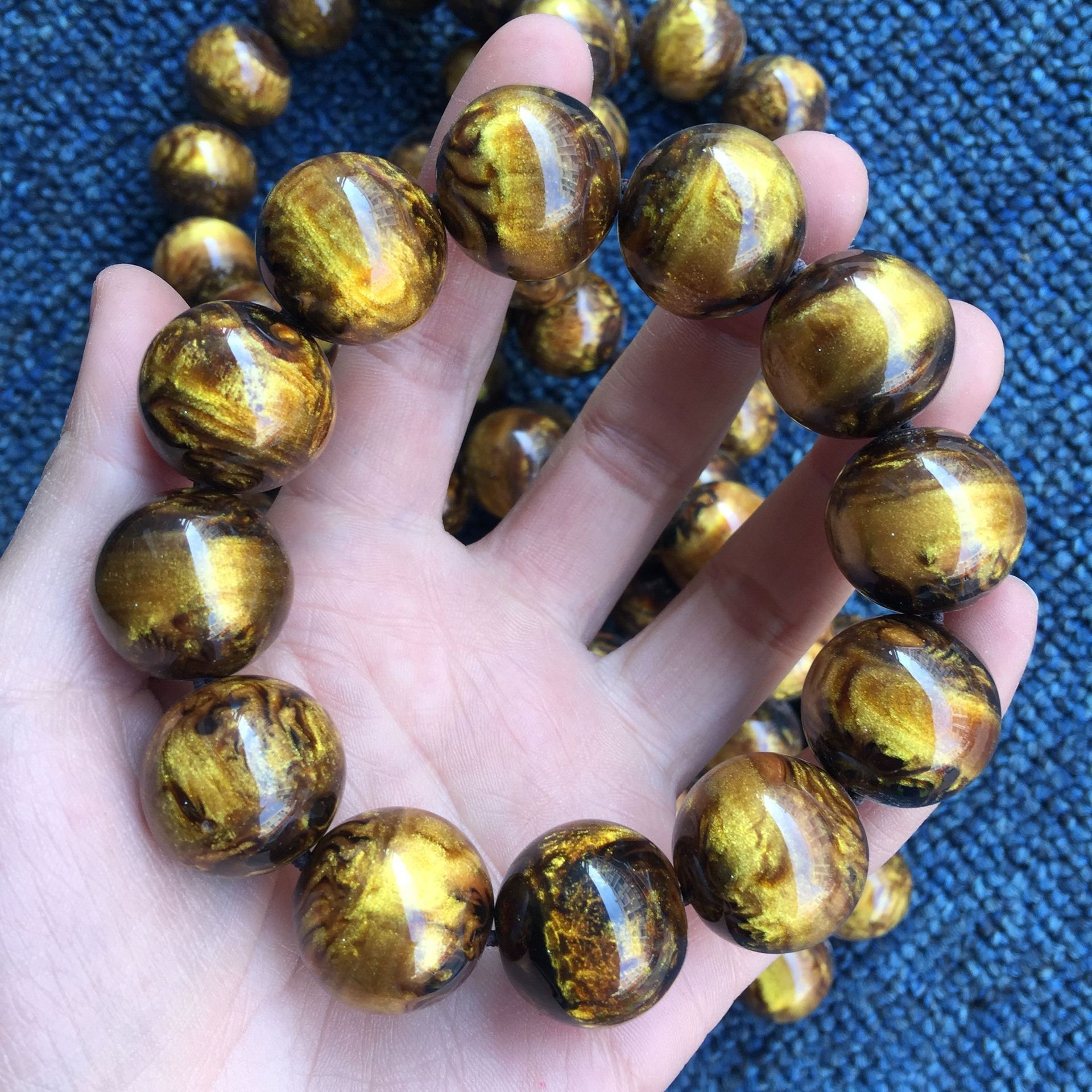 20仿海柳手串旅游景区手串佛珠仿海柳手球