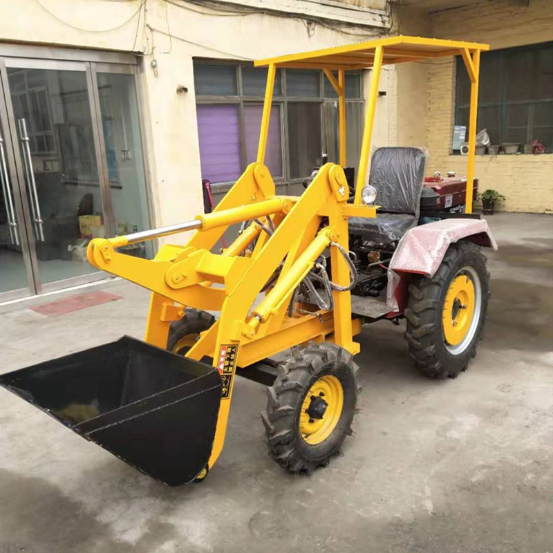 小型多功能四轮装载爪草机 加厚铲臂抓草机 工地推土抓草一体机