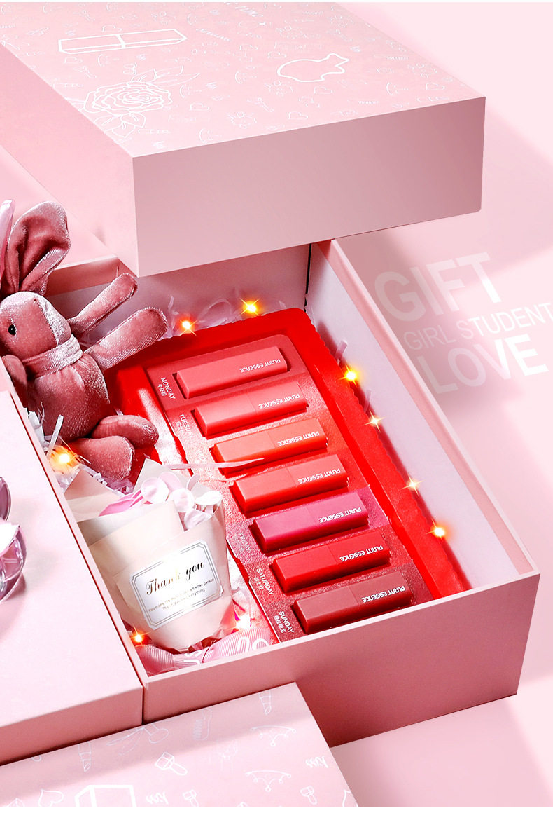 口红礼盒表白送女生日礼物闺蜜生日礼物一周口红送女朋友周年纪念