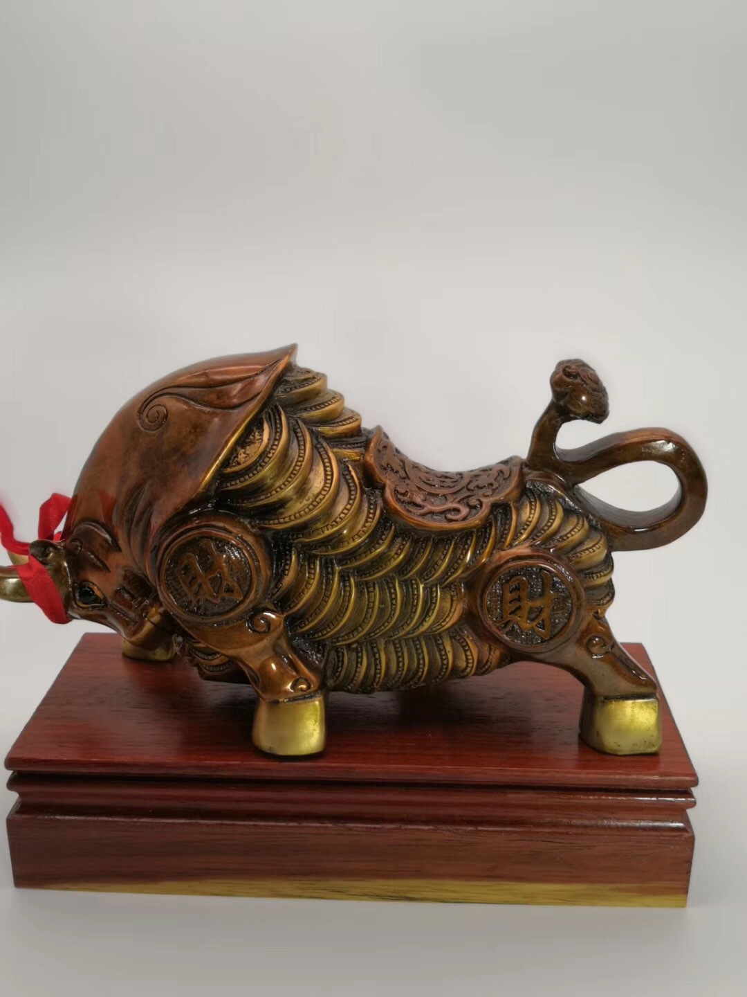 纯铜金钱牛铜牛金钱牛华尔街牛摆件工艺品 铜钱股牛