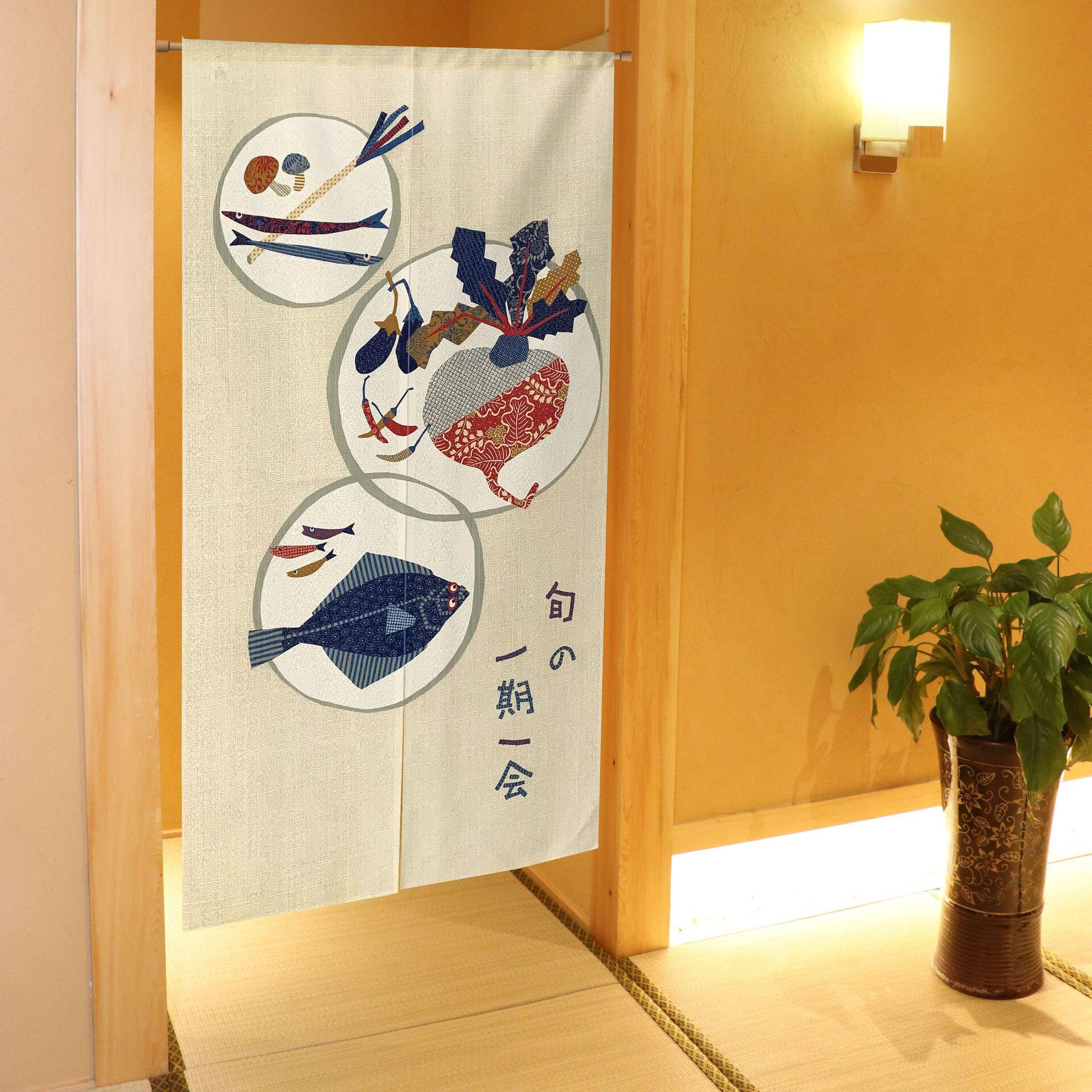 布艺日式门帘 一期一会 来图定制源头厂家直销厨帘咖啡帘隔断帘