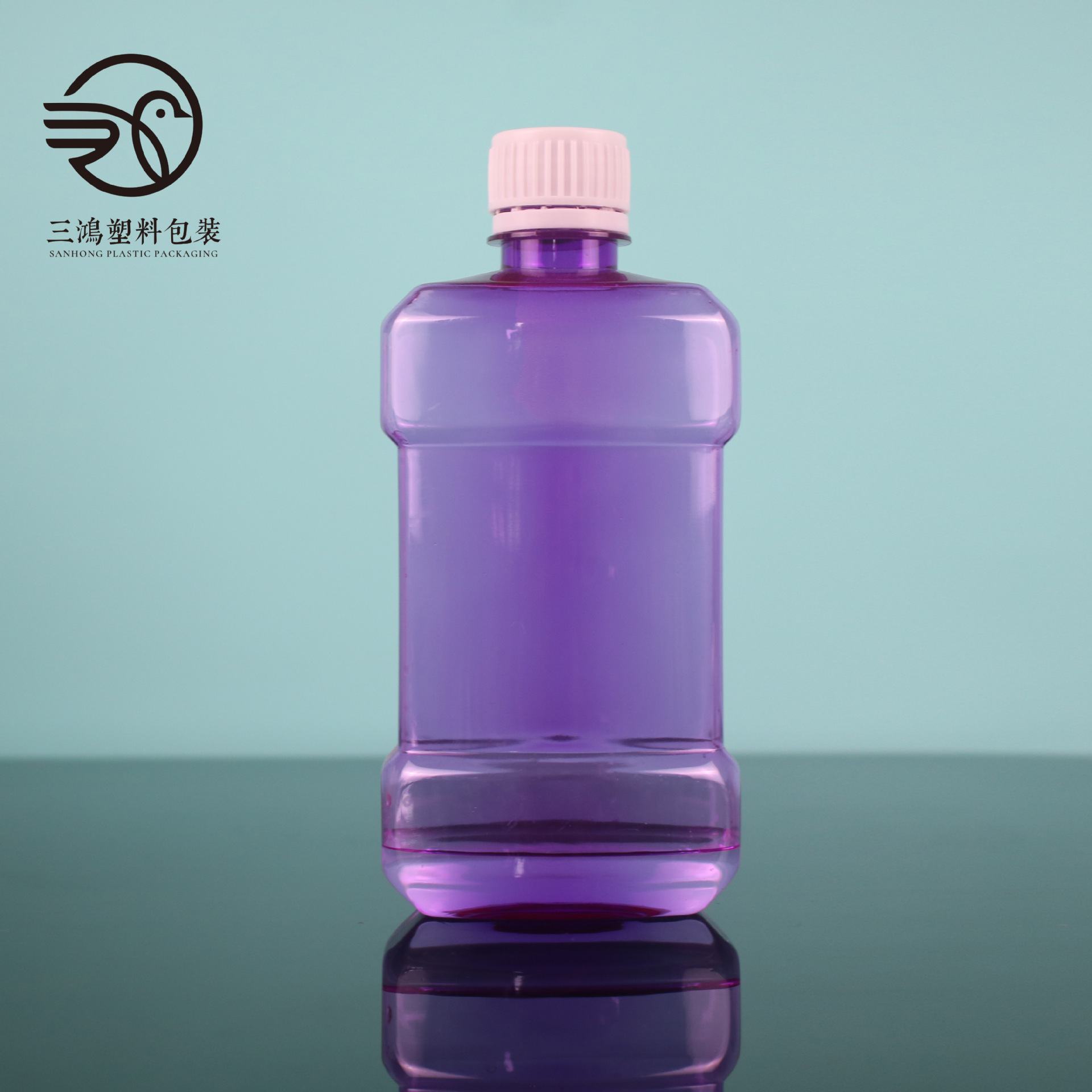 厂家批发330ml漱口水瓶pet塑料扁瓶 订制医药口服液体包装空瓶子