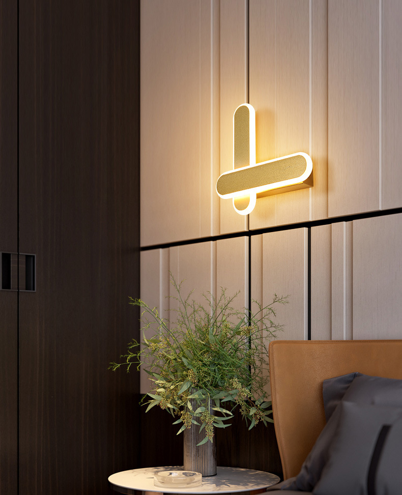 壁灯卧室长方形壁灯现代简约时尚壁灯个性创意灯书房过道客厅壁灯