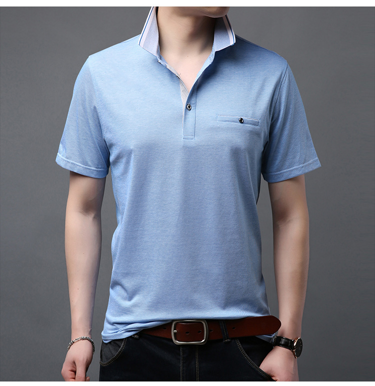 2019新款体恤休闲半截袖男装男士短袖t恤 男式中青年真口袋polo衫