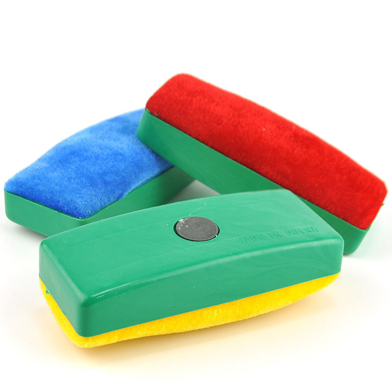 优质磁性白板擦板擦画板擦黑板擦粉笔擦无尘绒布带磁性白板擦批发