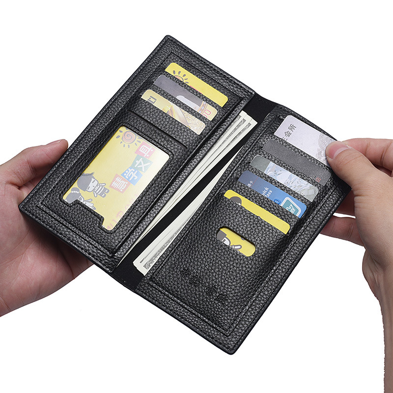 Wallet Men Cross-Border Hot Selling New Men's Wallet Long Slim Wallet Korean Style Card Holder Men One Piece Dropshipping