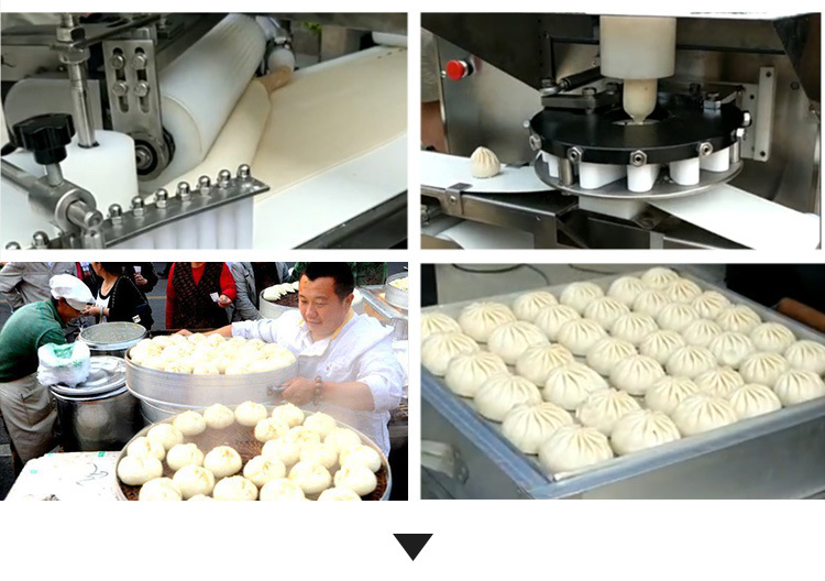 全自动商用卷面式包子机多功能发面老面包子现场操作视频