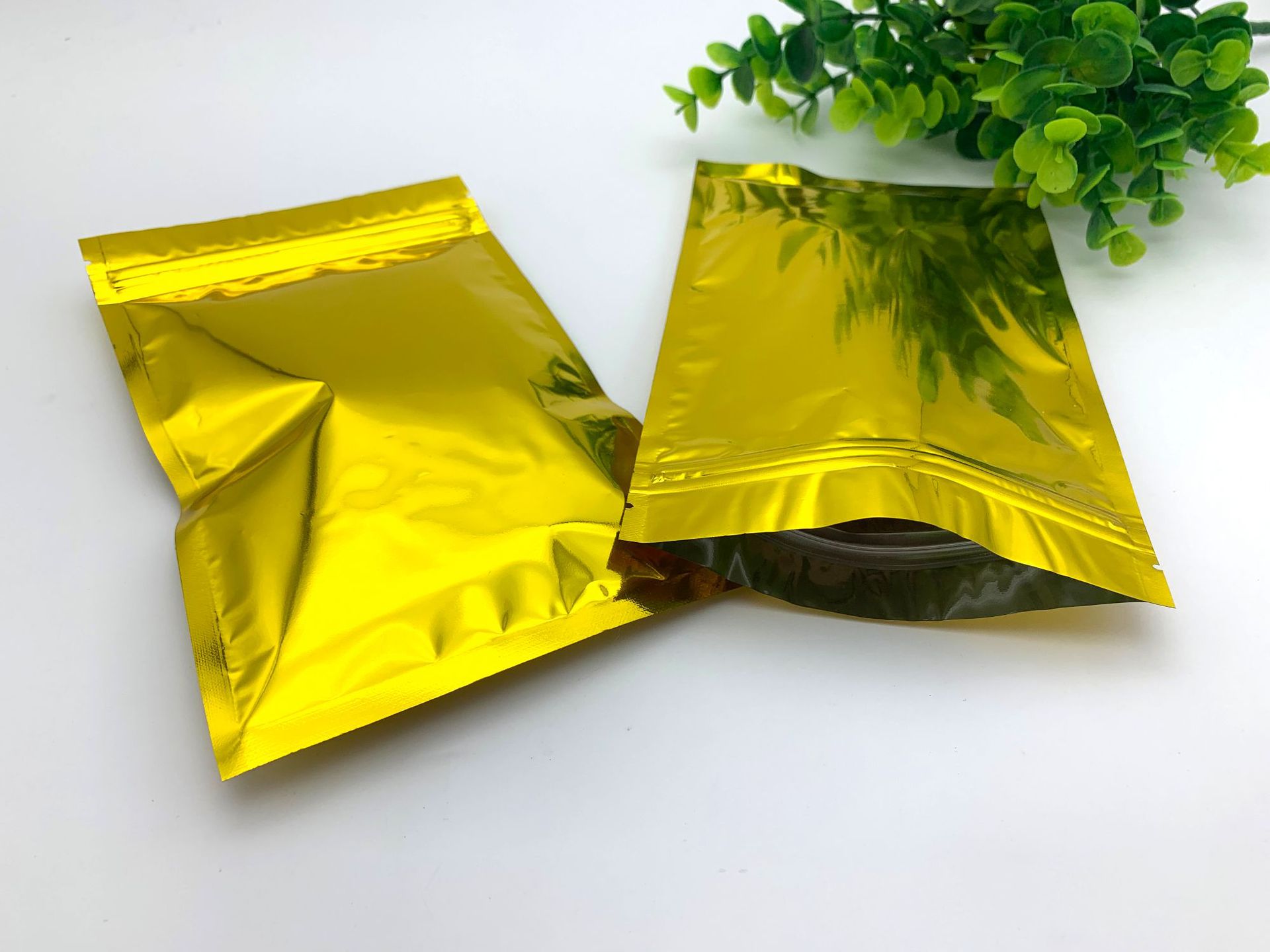 厂家定做金色铝箔自封袋 不透明封口袋 干货药材袋加厚包装袋现货