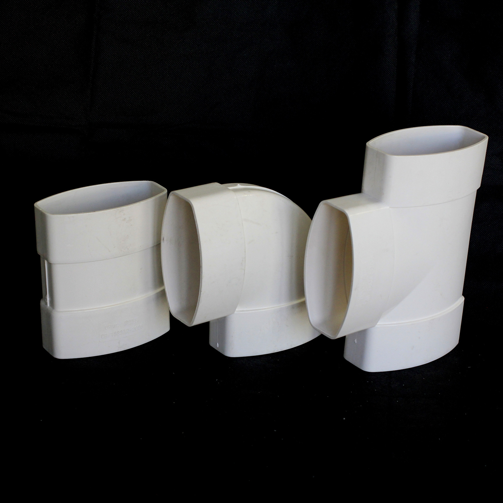 厂家直销pcv110大流量移位管件扁管移位器扁古扁三通扁弯头