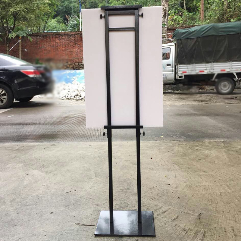 厂家广告kt板升降架 黑色双面挂画架生产批发 折叠伸缩广告展示架