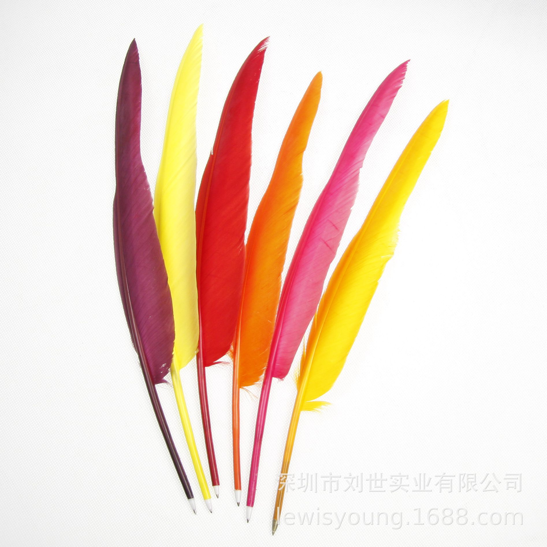 鹅毛圆珠笔天鹅羽毛笔彩色羽毛笔工艺品装饰羽毛创意礼品笔