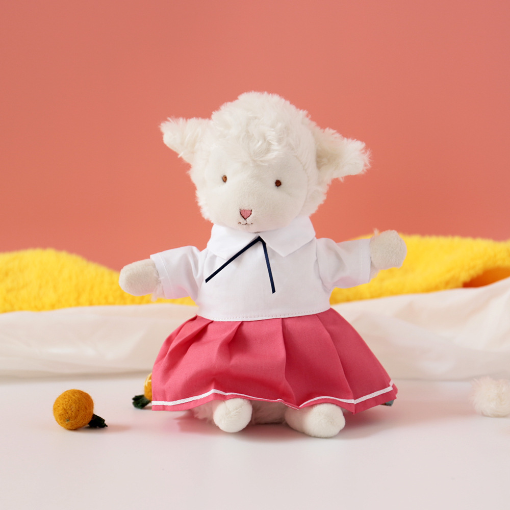 抖音小羊学院风小羊玩偶衣服棉花娃娃小鸭兔兔帽子包包套装代发5