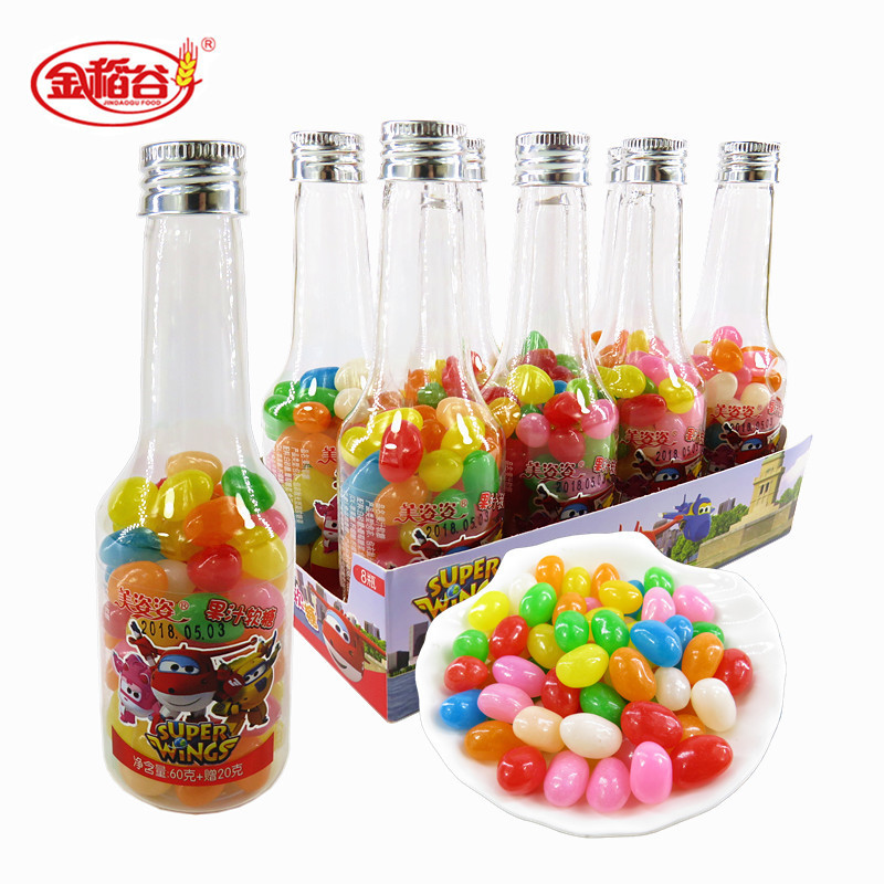 金稻谷80g果汁软糖维生素c糖汽水漂流瓶儿童休闲零食彩虹糖水果糖
