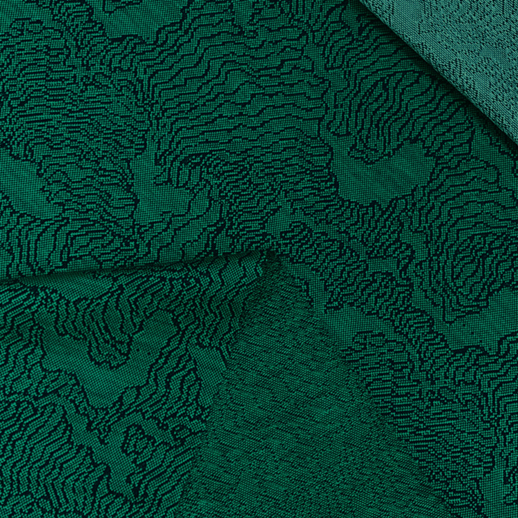 现货 专柜品牌级t恤面料 芝麻点丝光棉提花面料