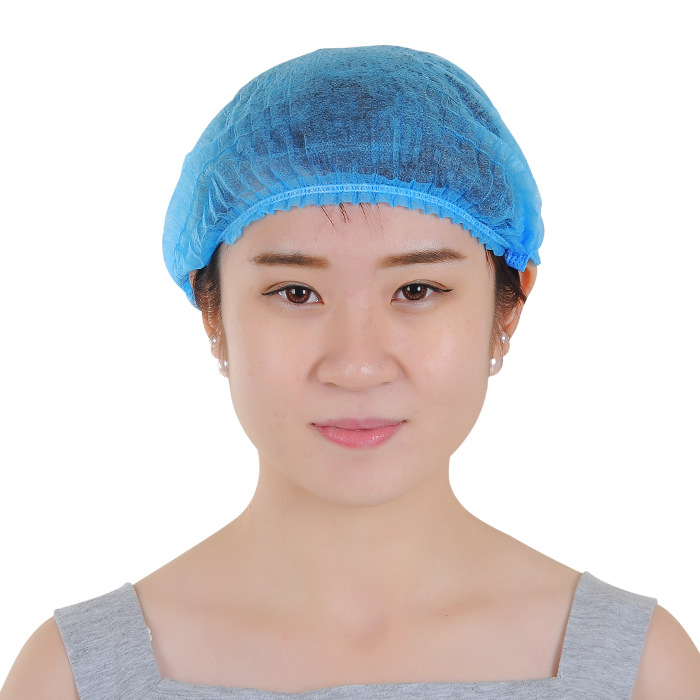 医用一次性帽子蓝色无纺布帽子头套 无菌帽手术条形帽 圆帽医用帽