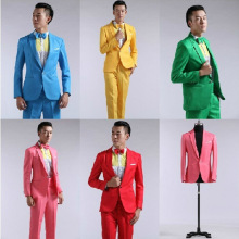2022新款韩版男士礼服西服彩色西装结婚舞台主持演出影楼男装套装