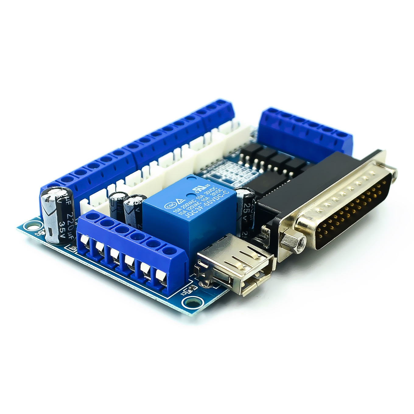 mach3 雕刻机 cnc 5轴步进电机驱动器接口板 带光耦隔离(c2b4)