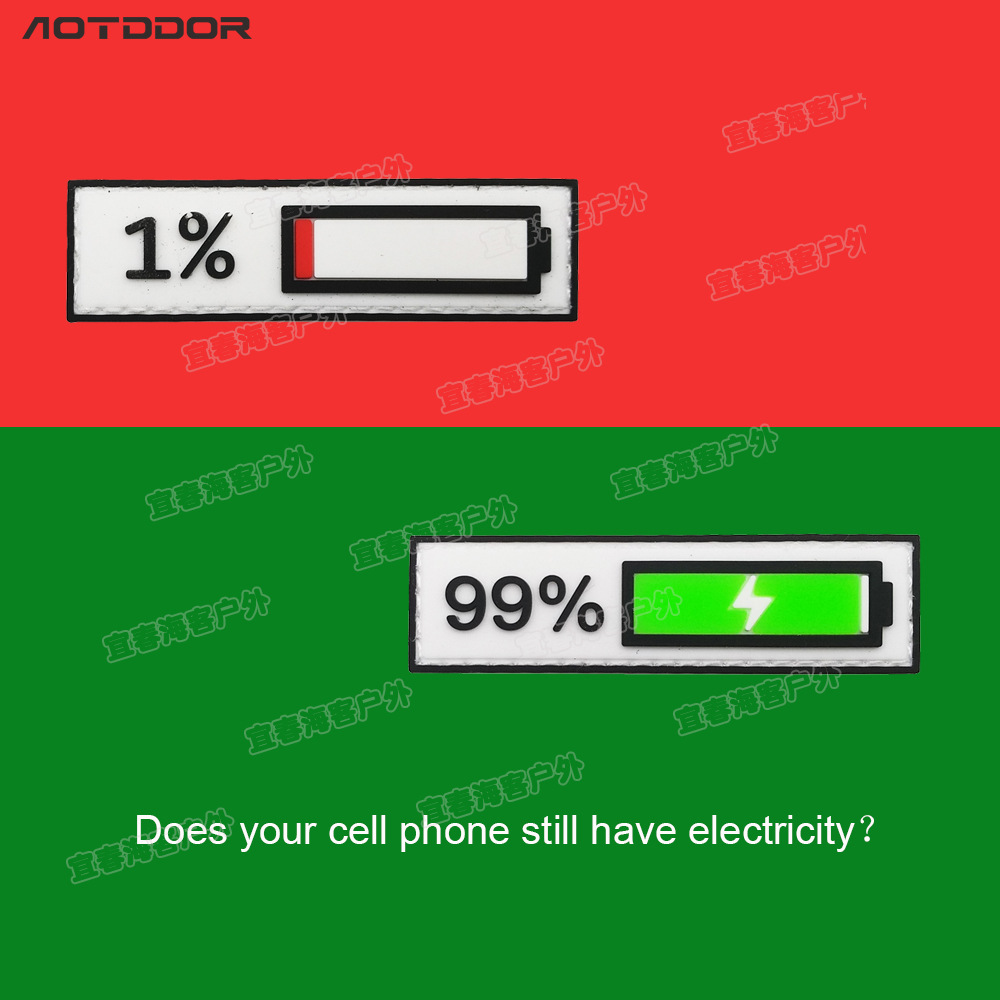 潮男女创意个性1% 99%电量魔术贴徽章3d软胶情侣服饰包配饰
