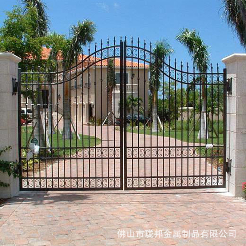 厂家直营铁艺大门围栏防护栏围墙铁艺门别墅小区家用铁艺双开门